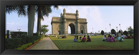 Framed Tourist in front of a monument, Gateway Of India, Mumbai, Maharashtra, India Print