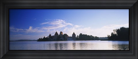 Framed Buildings at the waterfront, Vilnius, Trakai, Lithuania Print