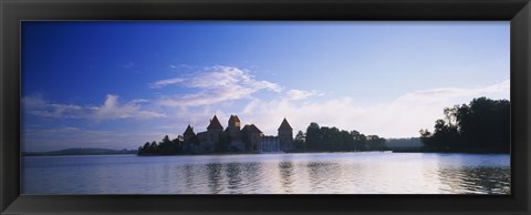 Framed Buildings at the waterfront, Vilnius, Trakai, Lithuania Print