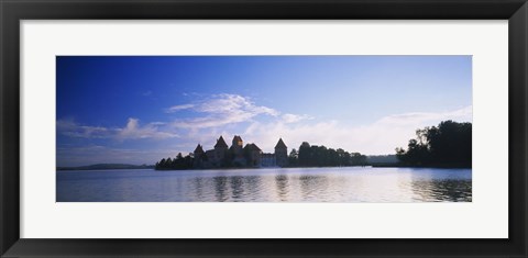 Framed Buildings at the waterfront, Vilnius, Trakai, Lithuania Print