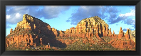 Framed Chapel on rock formations, Chapel Of The Holy Cross, Sedona, Arizona, USA Print