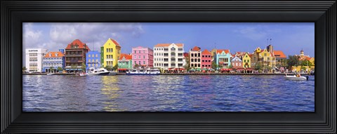 Framed Buildings at the waterfront, Willemstad, Curacao, Netherlands Antilles Print
