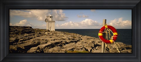 Framed Lighthouse on a landscape, Blackhead Lighthouse, The Burren, County Clare, Republic Of Ireland Print
