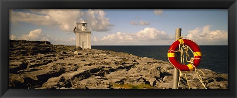 Framed Lighthouse on a landscape, Blackhead Lighthouse, The Burren, County Clare, Republic Of Ireland Print