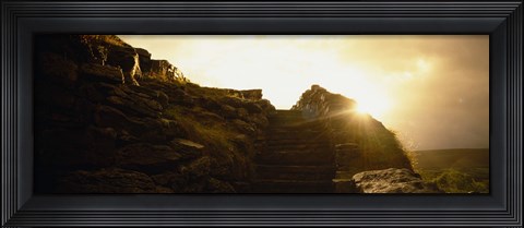 Framed Silhouette of a cave at sunset, Ailwee Cave, County Clare, Republic Of Ireland Print
