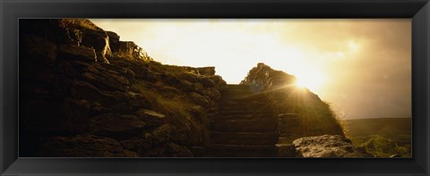 Framed Silhouette of a cave at sunset, Ailwee Cave, County Clare, Republic Of Ireland Print