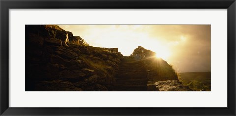 Framed Silhouette of a cave at sunset, Ailwee Cave, County Clare, Republic Of Ireland Print