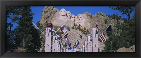 Framed Statues on a mountain, Mt Rushmore, Mt Rushmore National Memorial, South Dakota, USA Print
