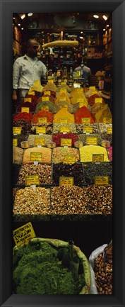 Framed Two vendors standing in a spice store, Istanbul, Turkey Print