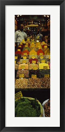 Framed Two vendors standing in a spice store, Istanbul, Turkey Print