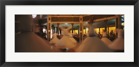 Framed Dervishes dancing at a ceremony, Istanbul, Turkey Print