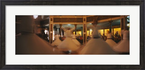 Framed Dervishes dancing at a ceremony, Istanbul, Turkey Print