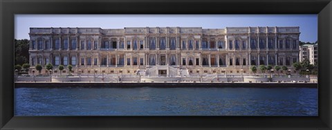 Framed Facade of a palace at the waterfront, Ciragan Palace Hotel Kempinski, Bosphorus, Istanbul, Turkey Print