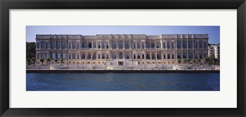 Framed Facade of a palace at the waterfront, Ciragan Palace Hotel Kempinski, Bosphorus, Istanbul, Turkey Print