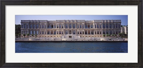 Framed Facade of a palace at the waterfront, Ciragan Palace Hotel Kempinski, Bosphorus, Istanbul, Turkey Print