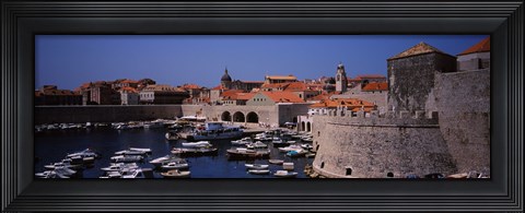 Framed High angle view of boats at a port, Old port, Dubrovnik, Croatia Print