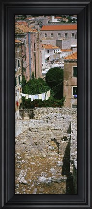 Framed High angle view of the old ruins in a town, Dubrovnik, Croatia Print