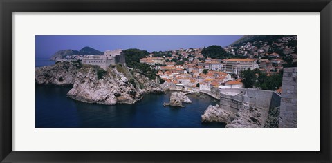 Framed Town at the waterfront, Lovrijenac Fortress, Bokar Fortress, Dubrovnik, Croatia Print