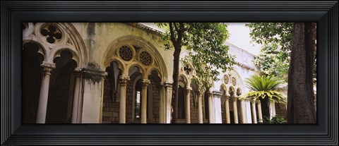 Framed Trees in front of a monastery, Dominican Monastery, Dubrovnik, Croatia Print
