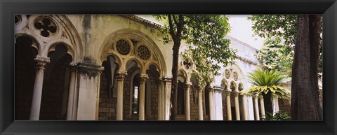 Framed Trees in front of a monastery, Dominican Monastery, Dubrovnik, Croatia Print