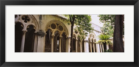 Framed Trees in front of a monastery, Dominican Monastery, Dubrovnik, Croatia Print