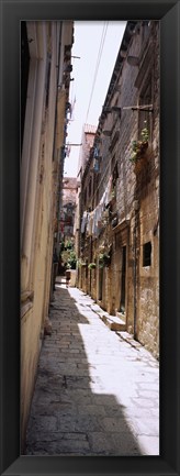 Framed Buildings along an alley in old city, Dubrovnik, Croatia Print