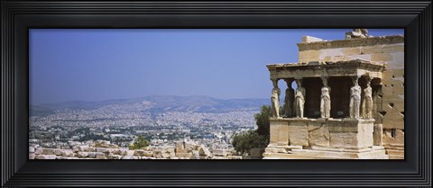 Framed City viewed from a temple, Erechtheion, Acropolis, Athens, Greece Print