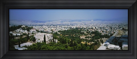 Framed High angle view of a city, Acropolis, Athens, Greece Print