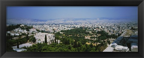 Framed High angle view of a city, Acropolis, Athens, Greece Print