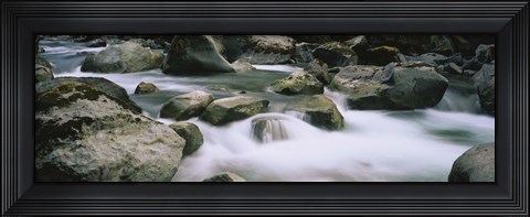 Framed River flowing through rocks, Skokomish River, Olympic National Park, Washington State, USA Print