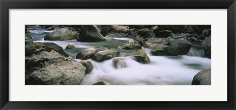 Framed River flowing through rocks, Skokomish River, Olympic National Park, Washington State, USA Print