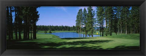 Framed Trees on a golf course, Edgewood Tahoe Golf Course, Stateline, Nevada, USA Print