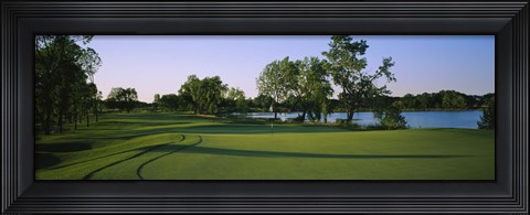Framed Lake on a golf course, White Deer Run Golf Club, Vernon Hills, Lake County, Illinois, USA Print
