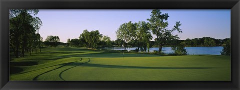 Framed Lake on a golf course, White Deer Run Golf Club, Vernon Hills, Lake County, Illinois, USA Print