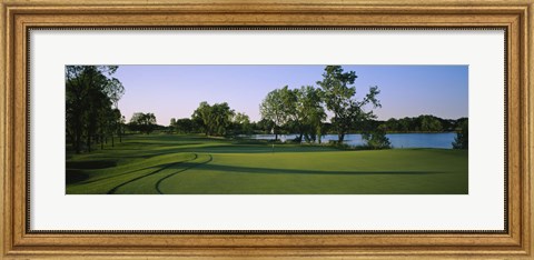 Framed Lake on a golf course, White Deer Run Golf Club, Vernon Hills, Lake County, Illinois, USA Print