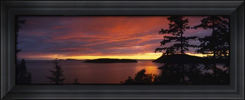 Framed Clouds over the sea at dusk, Rosario Strait, San Juan Islands, Fidalgo Island, Skagit County, Washington State, USA Print