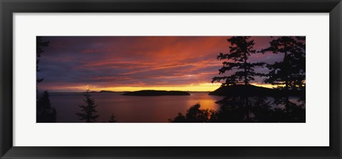 Framed Clouds over the sea at dusk, Rosario Strait, San Juan Islands, Fidalgo Island, Skagit County, Washington State, USA Print