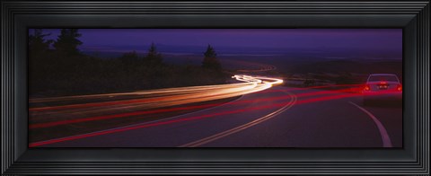 Framed Cars moving on the road, Mount Desert Island, Acadia National Park, Maine, USA Print
