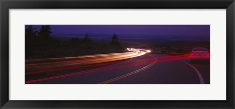 Framed Cars moving on the road, Mount Desert Island, Acadia National Park, Maine, USA Print