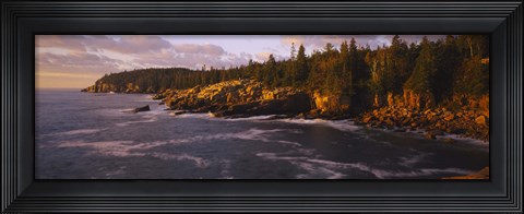 Framed Rock formations at the coast, Monument Cove, Mount Desert Island, Acadia National Park, Maine Print