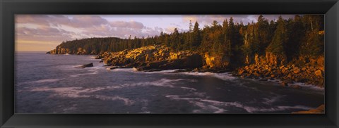 Framed Rock formations at the coast, Monument Cove, Mount Desert Island, Acadia National Park, Maine Print