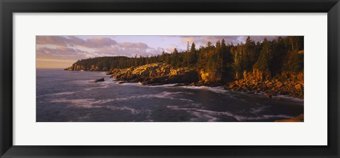 Framed Rock formations at the coast, Monument Cove, Mount Desert Island, Acadia National Park, Maine Print