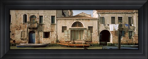 Framed Boats in a canal, Grand Canal, Rio Della Pieta, Venice, Italy Print