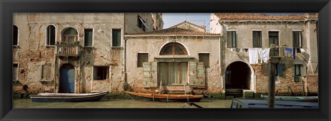 Framed Boats in a canal, Grand Canal, Rio Della Pieta, Venice, Italy Print