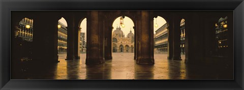 Framed Arcade of a building, St. Mark&#39;s Square, Venice, Italy (Sepia) Print