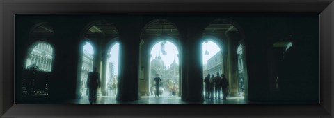 Framed Arcade of a building, St. Mark&#39;s Square, Venice, Italy (Birght Sky) Print