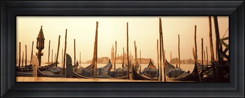 Framed Gondolas moored at a harbor, San Marco Giardinetti, Venice, Italy Print