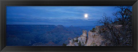 Framed Rock formations at night, Yaki Point, Grand Canyon National Park, Arizona, USA Print