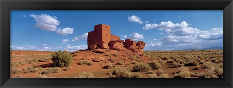 Framed Ruins of a building in a desert, Wukoki Ruins, Wupatki National Monument, Arizona, USA Print