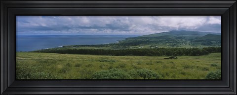 Framed High angle view of trees on a landscape, Easter Island, Chile Print
